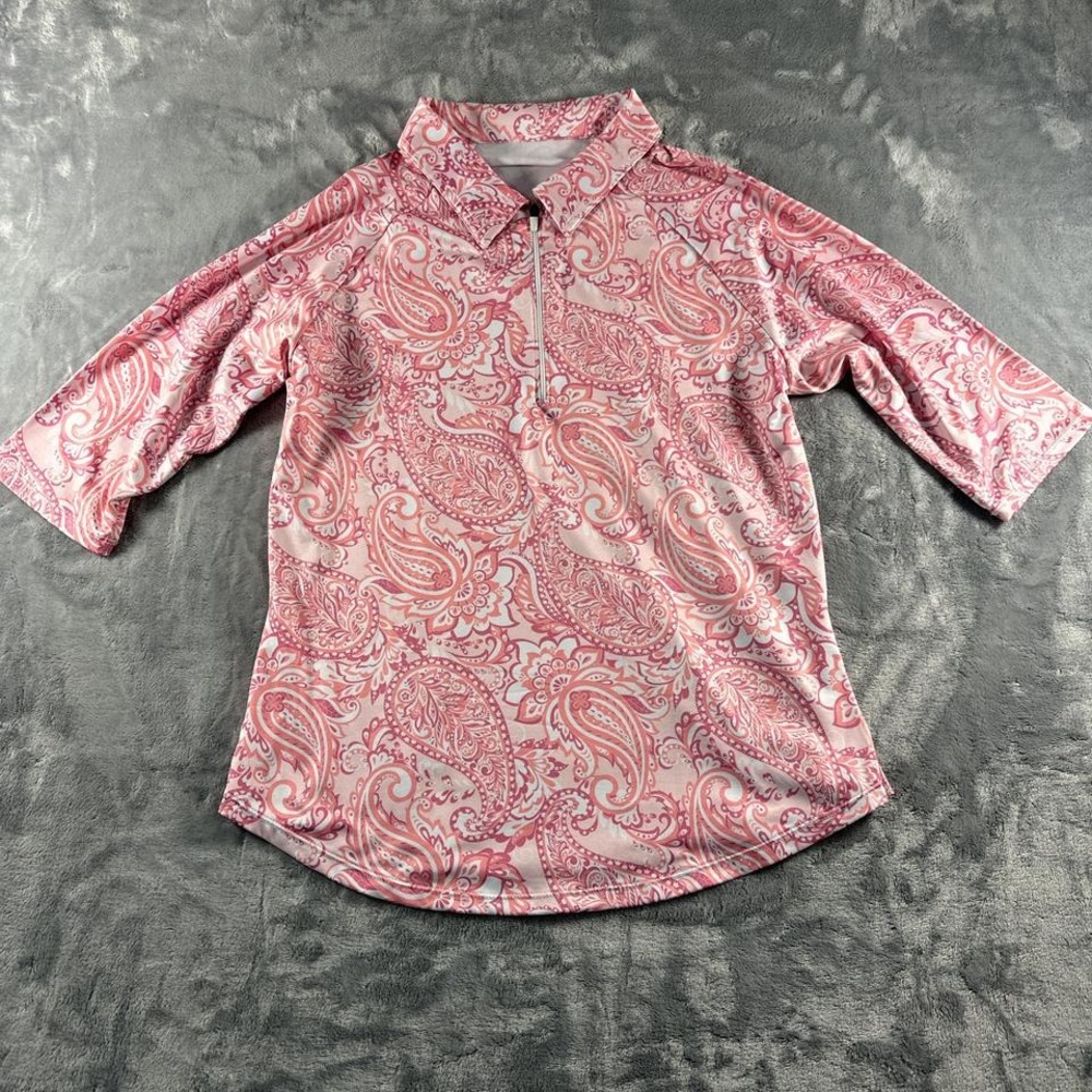 Quarter Zip Collared Golf Shirt/Moisture Wicking Shirt for Casual Work
